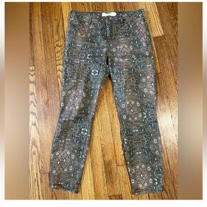 Anthropologie Brown Skinny Animal Print Pants